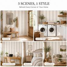 1PC Pastel Vertical Stripe Peel & Stick Wallpaper, Removable PVC Wall Decor For Nursery, Kids Room & Playroom - Multicolor - View 17