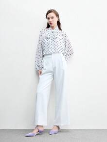 CUCCOO BIZCHIC 尖頭通勤款紫色天鵝絨小貓圖案女鞋 百搭日常上班高跟拖鞋 - 淡紫色 - 查看 6