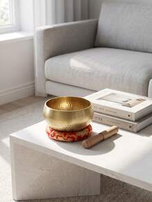1Set Hand‑Forged Singing Bowl Set, Rich Resonant Sound, For Yoga, Sound Healing, Chakra Balancing & Mindfulness Practice, Comes With Mallet For Easy Playing, Ideal For Meditation And Relaxation - Multicolor - View 3