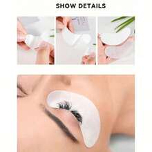 Eyelash Extension Patches, Eyelash Membrane Transplant False Eyelashes Isolation Pads, Makeup Tools, Eyelash Extension Patches, Left And Right Eye Patches, Pink & Colorful Packaging, Moisturizing Gel Eye Mask, Eyelash Extension Companion - White - View 2