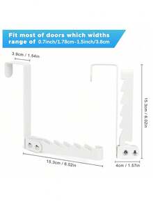 Over The Door Hooks Hanger, 2 Packs Collapsible Folding Over The Door Organizer Rack Space Saving Hanging Storage Hanger For Clothes, Coats, Towels For Bedroom Bathroom (White) - multicolor - View 3