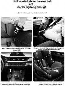 Thickened Car Seat Belt Extender Buckle With Shoulder Pad Comfort Cushion Universal Fit For Vehicle Auto Safety Protect Durable Solid Metal Clip Easy Install Anti Slip Scratch Resistant - Multicolor - View 5