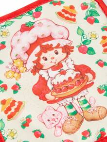 Strawberry Shortcake X SHEIN 1pc/2 Pcs Cute Cartoon Print Kitchen Insulation Set, Insulation Mat, A Must For Kitchen Baking, Effectively Isolating Heat Sources, Single/Combination - Beige - View 4