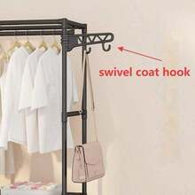 1pc Portable Wardrobe, Multi-Functional Multi-Layer Metal Clothes Storage Cabinet/Clothes Rack, Clothing Storage, Hanging Rod, Bedroom Living Room Storage, Shoe Storage, Luggage Storage, Bedroom School Dormitory Storage Rack, Ideal Choice For Home - View 11