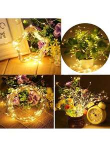 20m 200‑LED String Lights, Warm White, USB Powered. Suitable For DIY Weddings, Dorms, Bedrooms, Parties, Floral Decorations, Birthday Decor, Campus Decorations, Holiday Decorations, Courtyard And Garden Decorations, Etc. - Warm White - View 5