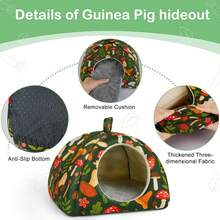 1/2 Pcs Guinea Pig Hideout Soft And Comfortable Pet Tunnel Bed For All Seasons, Suitable For Hamsters, Guinea Pigs, Hedgehogs,Rabbits And Other Small Pets - Multicolor - View 8