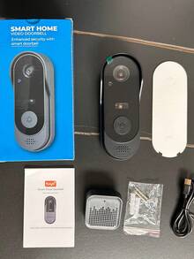 Smart Wireless Video Doorbell Camera,Night Vision Real‑Time Alert,Voice Changer,Photo & Video Recording,Two‑Way Audio Intercom Security Doorbell Cam - Black - View 11