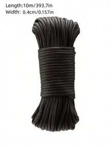 Nylon Core Rope Braided Heavy Duty Utility Rope For Truck Tent Tie Down Outdoor Camping Cuttable Multipurpose Strong Camping Accessories - Black - View 3