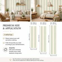 1PC Pastel Vertical Stripe Peel & Stick Wallpaper, Removable PVC Wall Decor For Nursery, Kids Room & Playroom - Multicolor - View 3