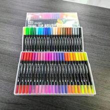 48pcs Dual-Tip Colored Pens Art Marker Set, Suitable For Adult Coloring Books, Christmas Cards, Notes, Carving, Calligraphy, Journals, Back To School - multicolor - View 8