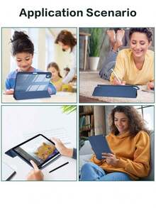Blue Silicone Folding Shockproof Protective Case Compatible With Apple Tablet, Compatible With Tablet - Blue - View 10