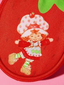 Strawberry Shortcake X SHEIN Strawberry Shaped Jewelry Storage Case With Retro Girl Print, Compact & Portable For Earrings, Necklaces And Rings - Multicolor - View 3