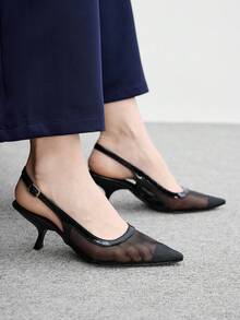 CUCCOO CHICEST Women's Pointed Toe Buckle Design Daily Versatile Fashion High Heels - Black - View 5