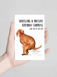 1PC Hilarious Dog Poop Themed Funny Cartoon Birthday Greeting Card For Pet Lovers Friends Family Coworkers Unforgettable Laugh Out Loud Celebration Party Must Have Gift Idea - multicolor - View 4