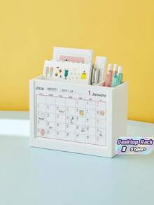 Joivida The 2026 Multi-Functional Desktop Storage Rack With A Storage Box, Cute Pen Holder And Notepad Is Suitable For Home Office Decoration, Workspace Organization, Study Planning, Modern Storage, Creative Design, Durable Plastic, Practical Storage, Organization Enthusiasts And Office Workers - Multicolor - View 1