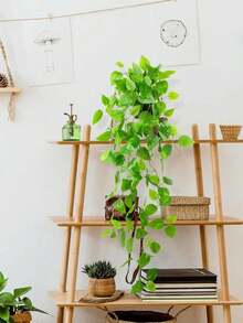 1/2pcs Artificial Hanging Plants With Pots, Wall Hanging Shelf Decor, Suitable For Indoor, Outdoor, Living Room Shelf Decoration, Home Decor, Room Decor, Garden Decoration, Wall Decoration - Green Ivy a - View 6