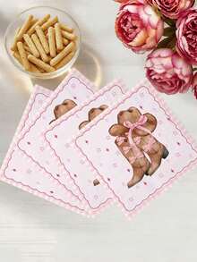 40/20pcs Western Cowboy Bow Theme Napkins - Disposable Napkins With Western Cowboy Pink Bow Pattern, Holiday Party Table Decoration, Home Dining Convenient Paper Napkins, Suitable For Wedding Party, Graduation Party, Birthday Party, Theme Party - One Size Fits All - View 6