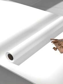 1Roll Friendly Waterproof Stainproof Matte White PVC Self Adhesive Furniture Sticker Removable Wallpaper For Kitchen Countertop Cabinet Desk Renovation - White - View 8