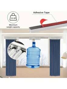 Suitable For Smooth Ceilings Or Walls, Nail Free Or Screw Free Adhesive Curtain Rail - Top Mounted Or Side Mounted, Adhesive Curtain Rod Suitable For Windows: Bedrooms, Showers, Wardrobes, And RVs - Easy To Install Rail - 1PC - View 3