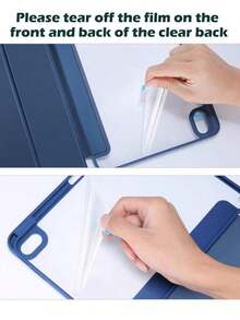 Blue Silicone Folding Shockproof Protective Case Compatible With Apple Tablet, Compatible With Tablet - Blue - View 6
