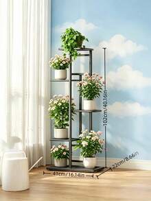 European Style Iron Multi Tier Plant Stand Flower Pot Holder Shelf For Indoor Living Room Balcony Home Decor Sturdy Rustproof Space Saving Easy Assembly Black Finish Versatile Decorative - 5-layer - Foldable - View 4