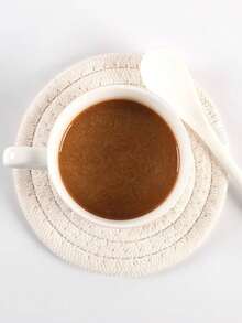 1pc Polyester Coaster, Minimalist Plain Woven Coaster For Home - Multicolor - View 6