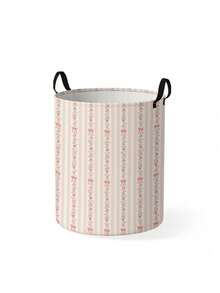 1 Piece, Cute Little Animal Pattern Printing Large Capacity Foldable Round Foldable Round Storage Dirty Clothes Basket Storage Basket, Portable And Ea - Multicolor - View 8