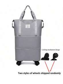 1 Large, Foldable Travel Storage Bag With Ample Capacity, Made Of Durable Nylon Material, Black, Multi-Functional And Portable, With Wheels, Suitable For Outdoor Travel, Meets The Requirements Of Overhead Luggage Compartments On Airplanes. - multicolor - View 10