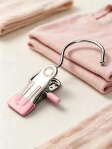 10pcs High Quality Stainless Steel Clothes Clips, Adjustable Metal Pants Rack With Clips, Laundry Clips With Hooks, Portable Hanging Clothes Clips For Clothing, Pants, Skirts, Decoration, Spring, Minimalist, Summer Tops - Multicolor - View 14