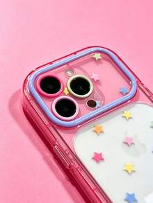 ShellaStory 可愛多巴胺彩色星星滿版手機殼，相容 iPhone 18 17 Pro Max 18 17 Pro 16 Pro 16 Pro Max 15 Pro Max 15 Pro 14 Pro Max 14 13 Pro 13 Pro Max 13，創意糖果色防震保護殼 - 粉色 - 查看 3
