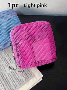 Joivida A Mini Macaron-Colored Mesh Bag With Wallet Design, For Makeup, Tissues, Or Tampons, Perfect For Girls At Home, Travel, Or School. - Multicolor - View 13