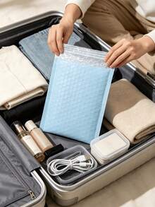 20Pcs Blue Matte Bubble Mailers, Self‑Adhesive Thickened Padded Envelopes, Waterproof Foam Shipping Packaging Bags - 20pcs/blue Bubble Bag - View 7