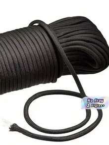 Nylon Core Rope Braided Heavy Duty Utility Rope For Truck Tent Tie Down Outdoor Camping Cuttable Multipurpose Strong Camping Accessories - Black - View 1