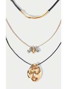 Noxbound Bohemian Casual Vacation Style Multi-Layer Necklace - Gold - View 3