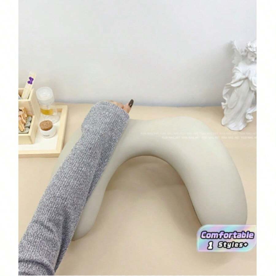 Professional Nail Art Hand Rest Pad, Foldable Tilt‑Type PU Leather Nail Hand Pillow, Butterfly‑Shaped Double‑Hand Rest Pad, Nail Hand Rest & Accessories - Multicolor - View 1
