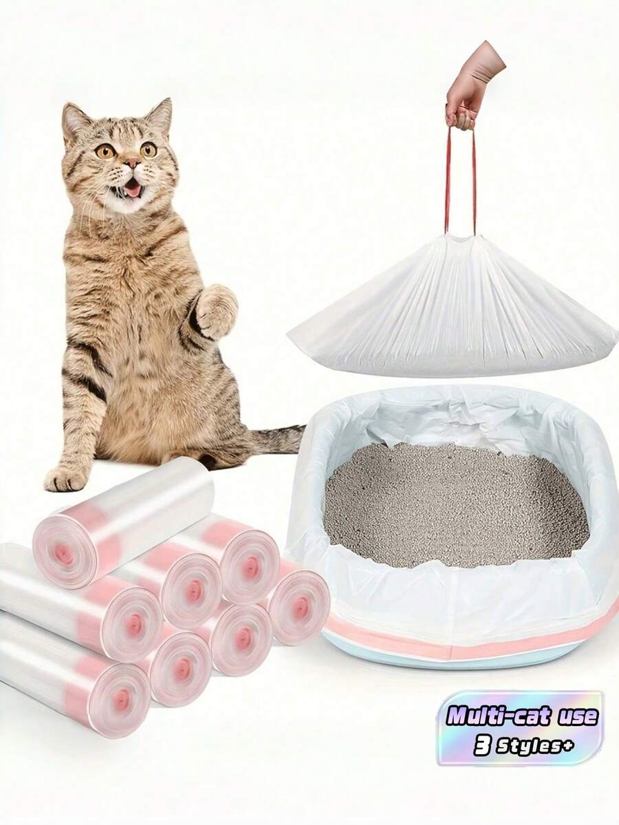 Túi đựng cát mèo chống rò rỉ cỡ cực lớn, dày hút ẩm, dây rút niêm phong, hình chữ nhật, dành cho hộ nuôi nhiều mèo, xử lý chất thải thú cưng và kiểm soát mùi hôi khi vệ sinh khay cát - Xem 1