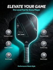 1PC Perseus Ben Johns 16mm Carbon Fiber Ice Crystal Pickleball Paddle T700 Power Core For Competition Training - Multicolor - View 5