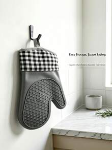 1PC Heat Resistant Silicone Anti Scald Oven Gloves For Microwave Baking Kitchen Home - Grey - View 3