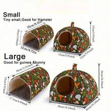 1/2 Pcs Guinea Pig Hideout Soft And Comfortable Pet Tunnel Bed For All Seasons, Suitable For Hamsters, Guinea Pigs, Hedgehogs,Rabbits And Other Small Pets - Multicolor - View 2