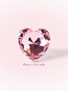 Popjeli Faceted Love Powder Crystal Ring Y2K Sweet And Cool Girl Ring - Silver - Pink - View 11