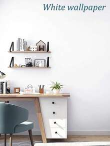 1Roll Friendly Waterproof Stainproof Matte White PVC Self Adhesive Furniture Sticker Removable Wallpaper For Kitchen Countertop Cabinet Desk Renovation - White - View 3