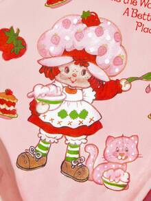 Strawberry Shortcake X SHEIN طبق/صحن بنمط فراولة لطيف، آمن للاستخدام في الميكروويف وغسالة الأطباق، يمكن استخدامه لتقديم الوجبات الخفيفة والفواكه والكعك، وتخزين مفاتيح المدخل والإكسسوارات، أفكار هدايا - الأحمر - مشاهدة 5