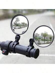 Spion Belakang 360 Derajat yang Dapat Diatur dengan Lensa Sudut Lebar, Pemasangan Fleksibel, Cocok untuk Sepeda Gunung, Sepeda Listrik, dan Kendaraan Ringan - Bingkai Plastik Hitam, Aksesori Pedal | Spion Elips | Aksesori Sepeda - Hitam - View 3