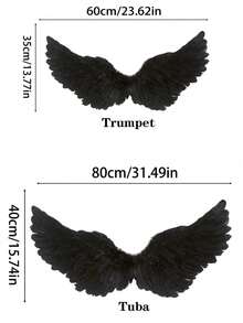 3PCS LIGHTWEIGHT DECORATIVE ANGEL DEVIL WINGS SET FOR COSPLAY WEDDING TRAVEL PHOTOGRAPHY PARTY STAGE PERFORMANCE FESTIVAL DECOR COSTUME PROPS ACCESSORIES GIFT - Multicolor - View 7