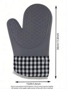 1PC Heat Resistant Silicone Anti Scald Oven Gloves For Microwave Baking Kitchen Home - Grey - View 7