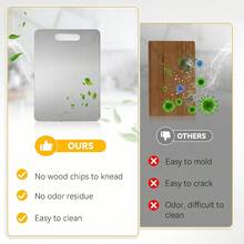 Haus Hana 1PC Stainless Steel Cutting Board, Solid Metal Kitchen Chopping Board With Hanging Hole, Rustproof Non-Porous Smooth Surface Meat Fruit Vegetable Cutting Mat, Dishwasher Easy Clean Cooking Prep Board For Home Kitchen - Silver - View 6