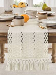 1pc Bohemian Style Tablecloth, Home Decoration, Farmhouse Country Style Tablecloth, Suitable For Bohemian Style Restaurant, Bedroom Decoration, Country Style Wedding Gift Party, Wedding Tablecloth, Party Decoration - Multicolor - View 4