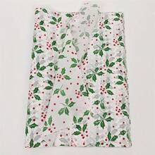 10/30/60Pcs Christmas Gingerbread Man Tissue Paper 20x34 Inch, Holiday Printed Protective Wrapping Paper For Gift Packing & Party Decoration - Green Leaves and Red Fruits - View 3