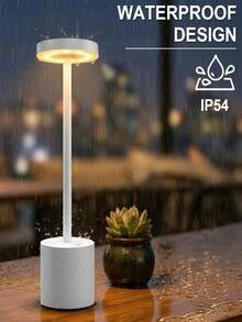 Modern Metal LED Table Lamp, Touch‑Control Rechargeable Wireless Night Light, USB‑Charged Dimmable, Minimalist Indoor Ambient Light. Ideal For Bedroom Bedside, Office, Bar, Cafe, Portable Desktop Decorative Lighting - Multicolor - View 3