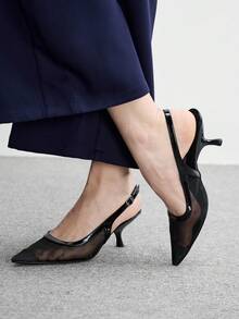 CUCCOO CHICEST Women's Pointed Toe Buckle Design Daily Versatile Fashion High Heels - Black - View 4